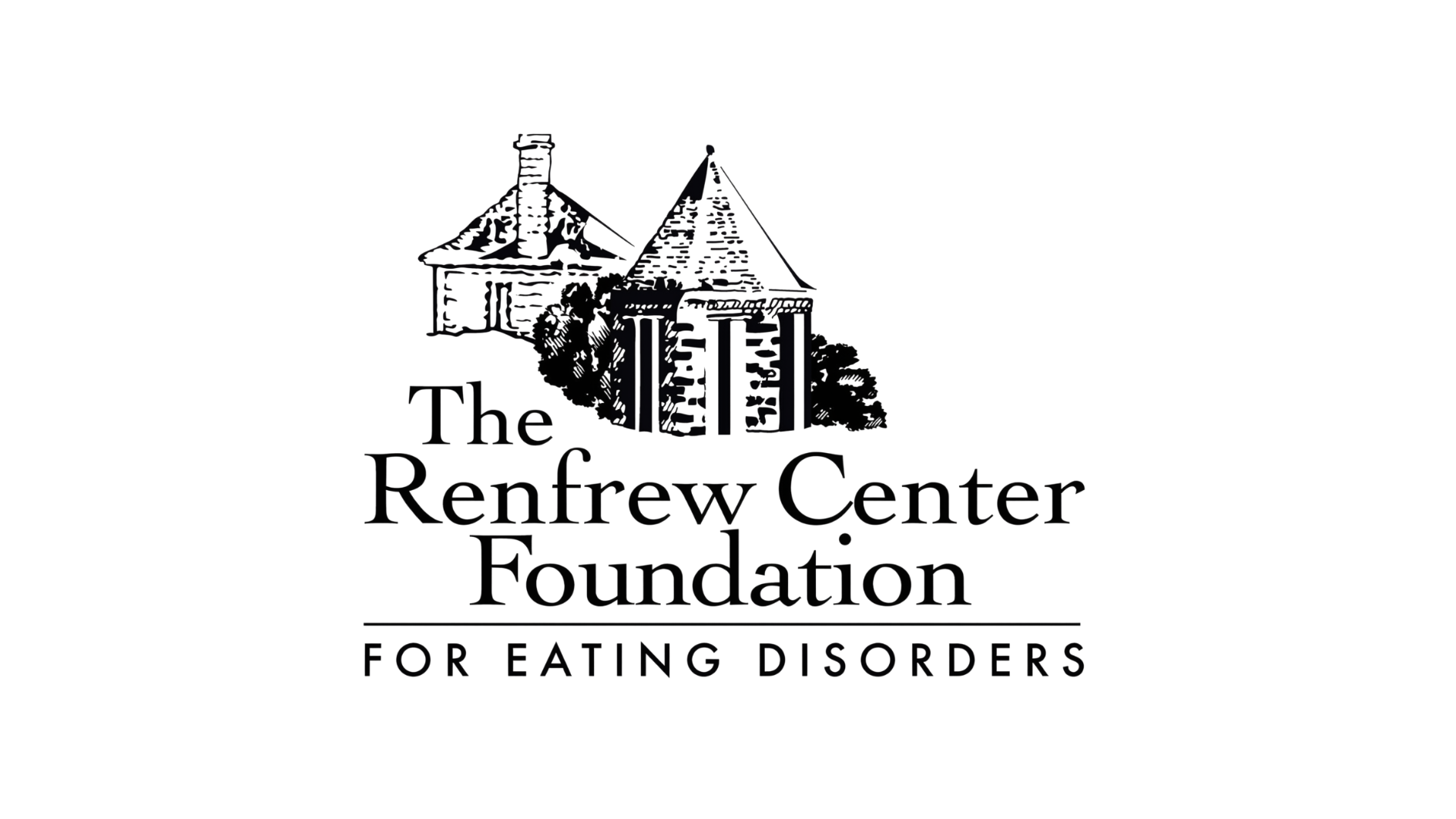 The Renfrew Center Foundation for Eating Disorders logo featuring a stylized building illustration