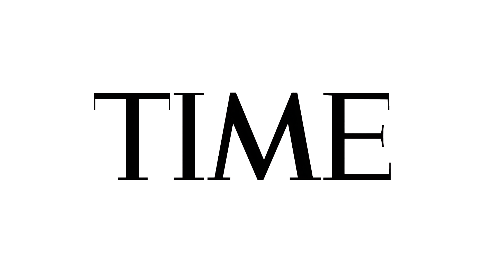 The word "TIME" in large outlined letters on a black background