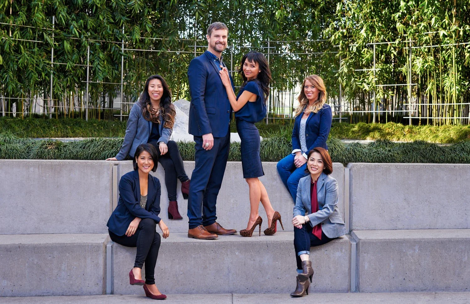 Commercial. Group portrait on location, modern dentistry, San Francisco.