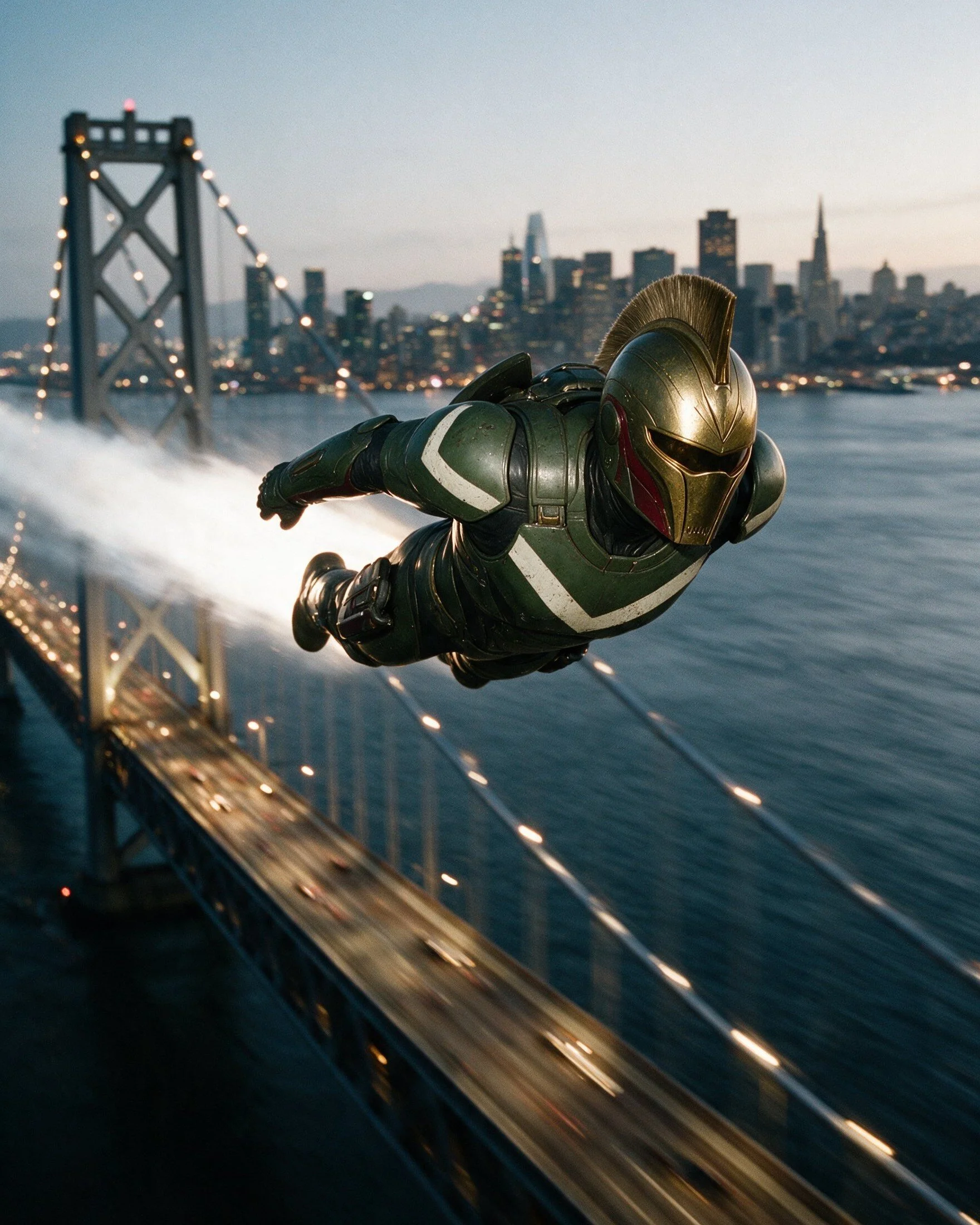 Vanguard over the Bay Bridge. Opens the Vanguard case study.