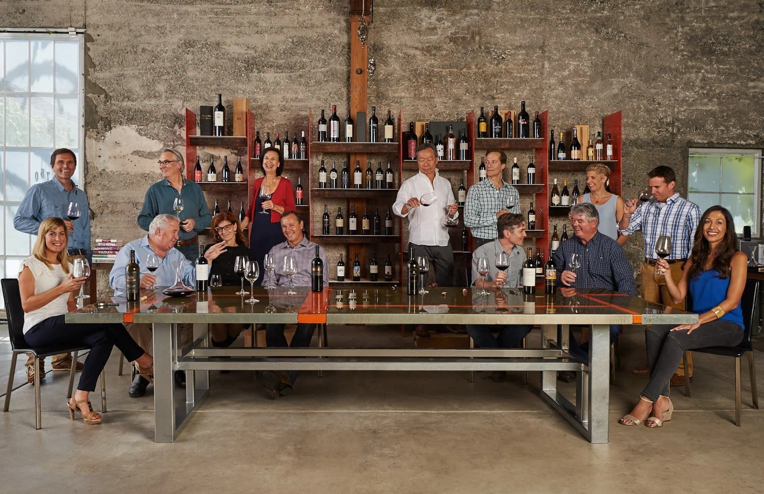 Commercial. Team portrait, Leading Vintners of Napa Valley.