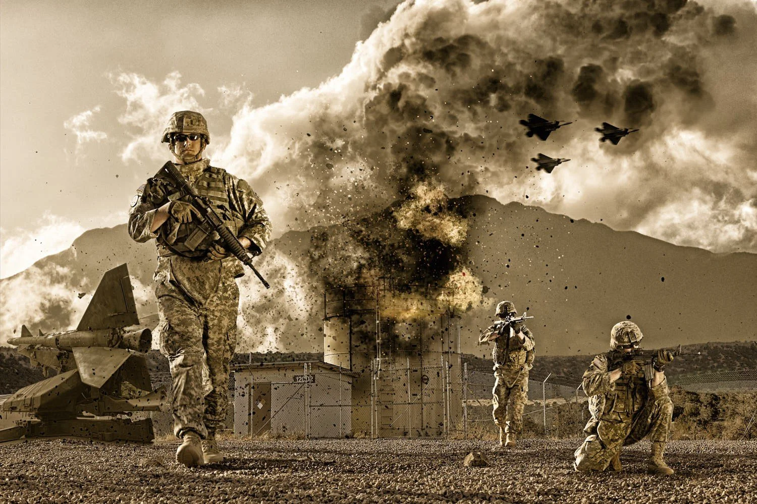 Military. Composite, dismount patrol.