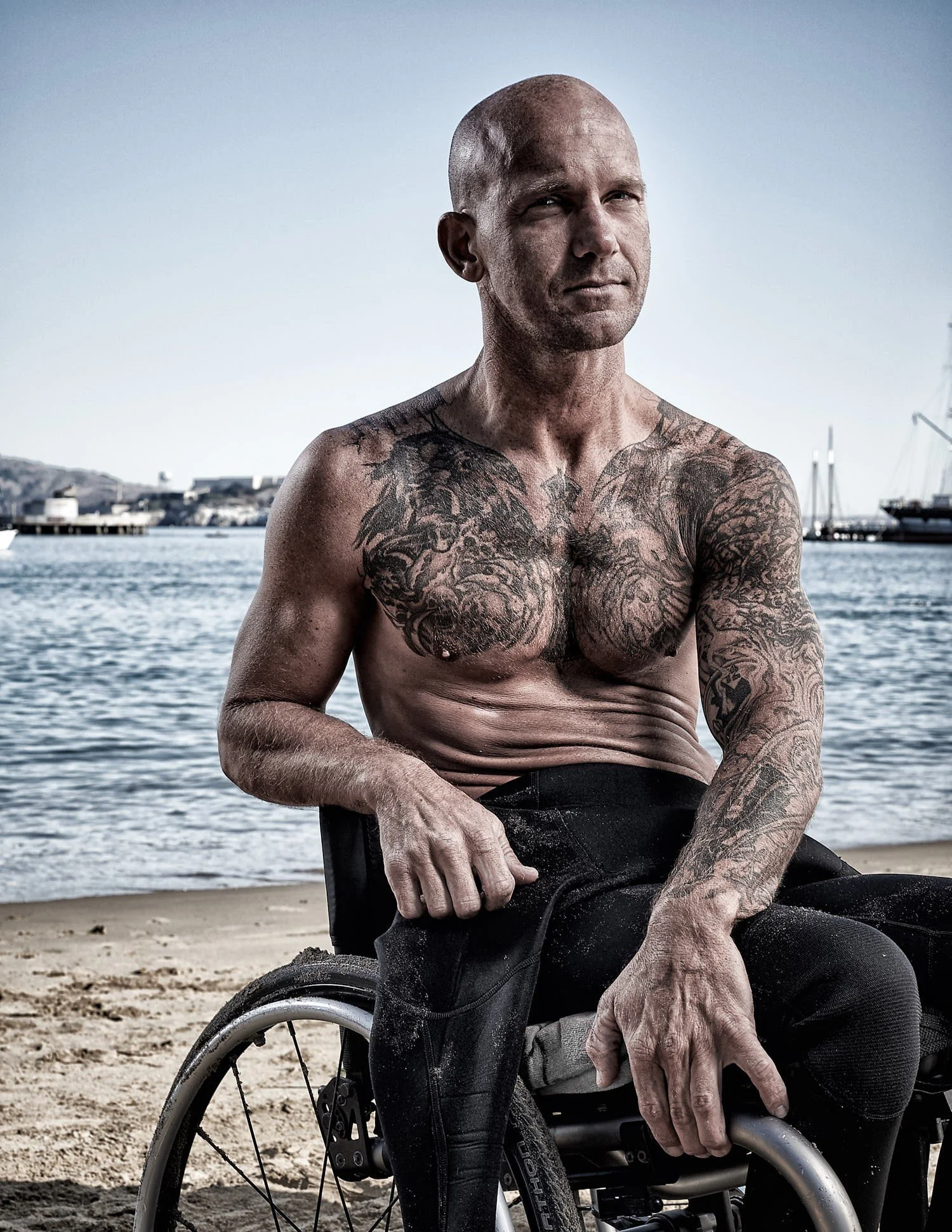Take the Rock. Veteran portrait series, Alcatraz swim, Bay Area.