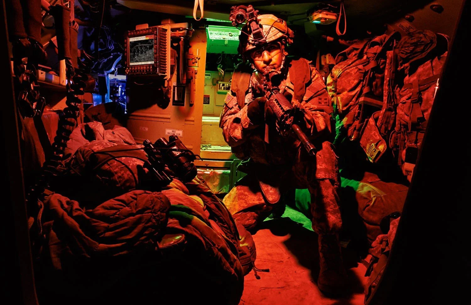 Military. Bradley Fighting Vehicle, interior.