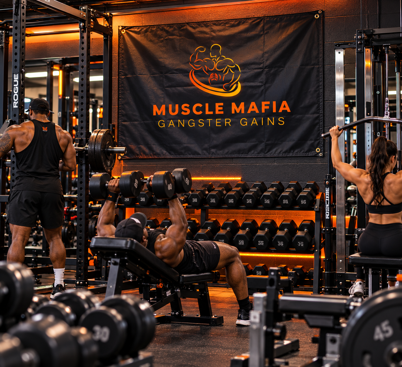 MUSCLE MAFIA GYM BANNER Gangster Gains