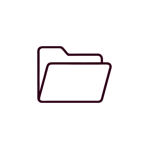 Dark magenta outline of a folder icon on a black background