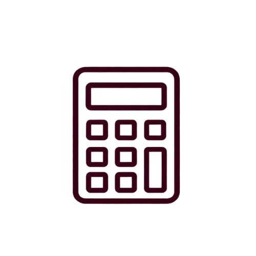 Dark red calculator icon on a black background