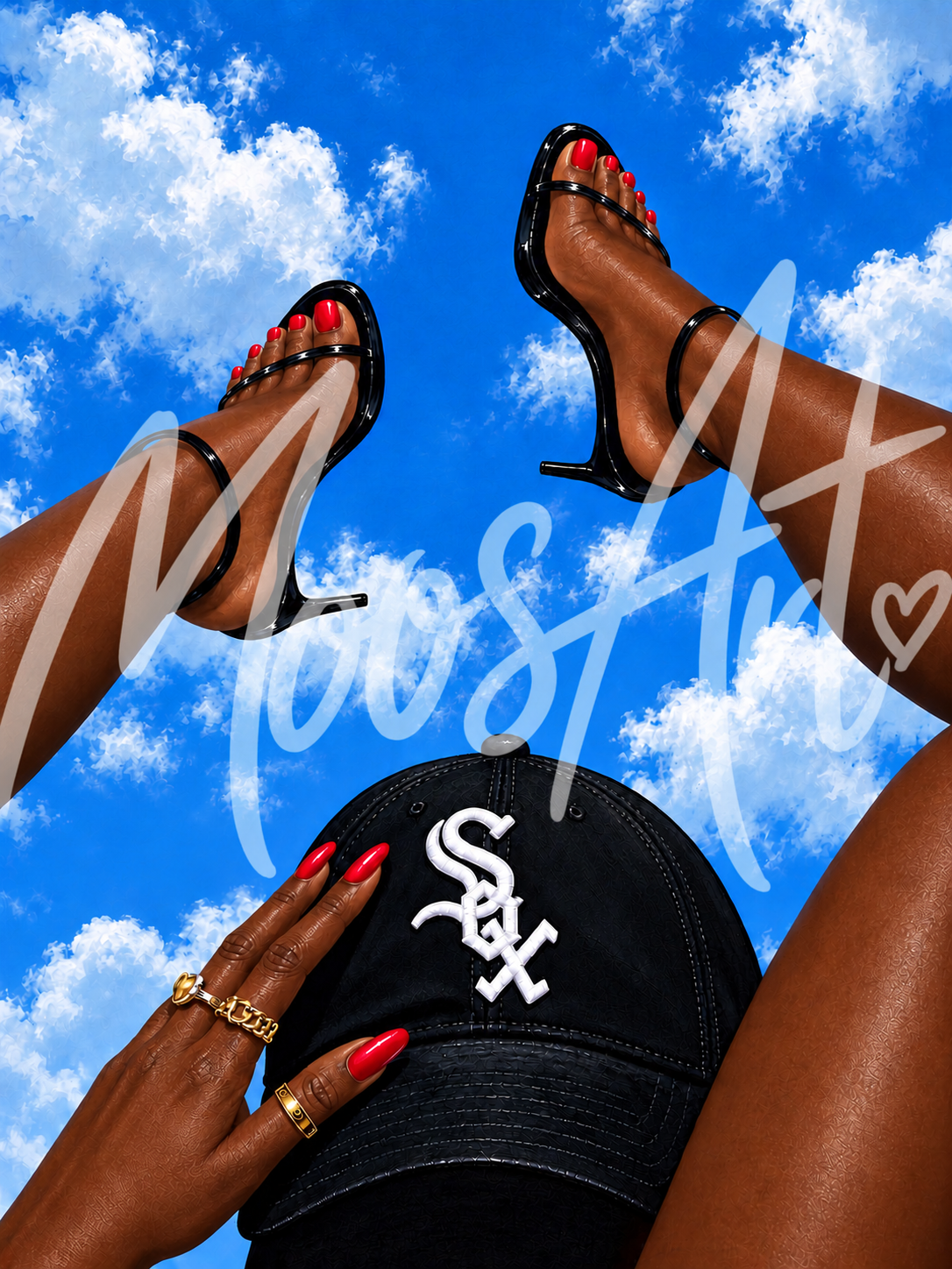 White Sox "eat it" Ebony skin Print