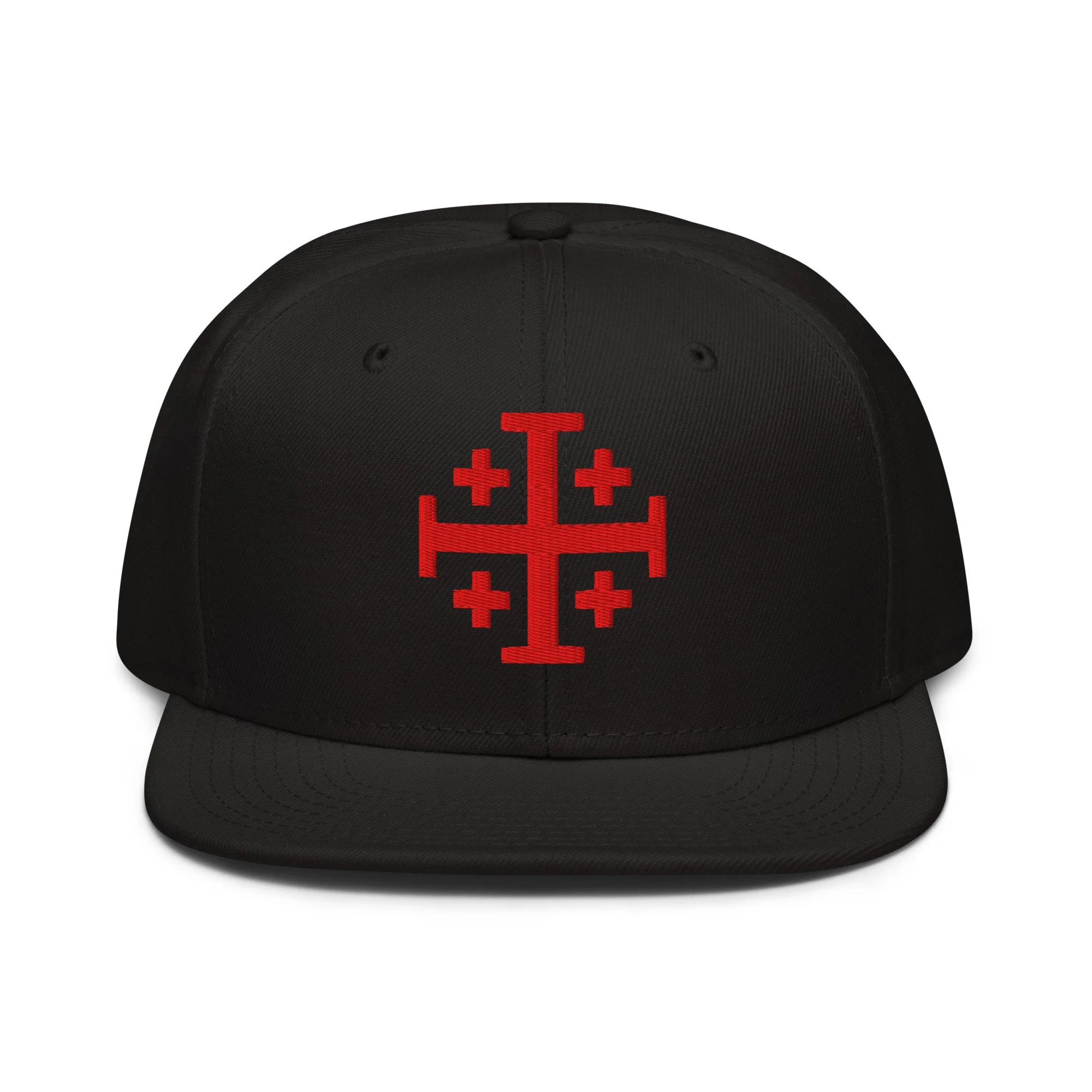Red Jerusalem Cross Snapback Hat