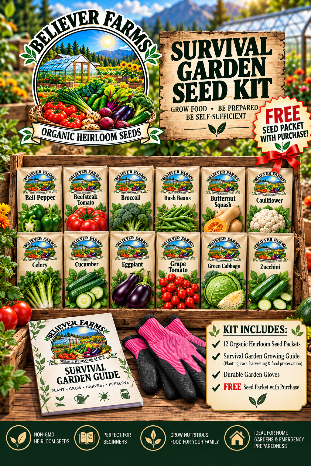 Survival Garden Seed Kit
