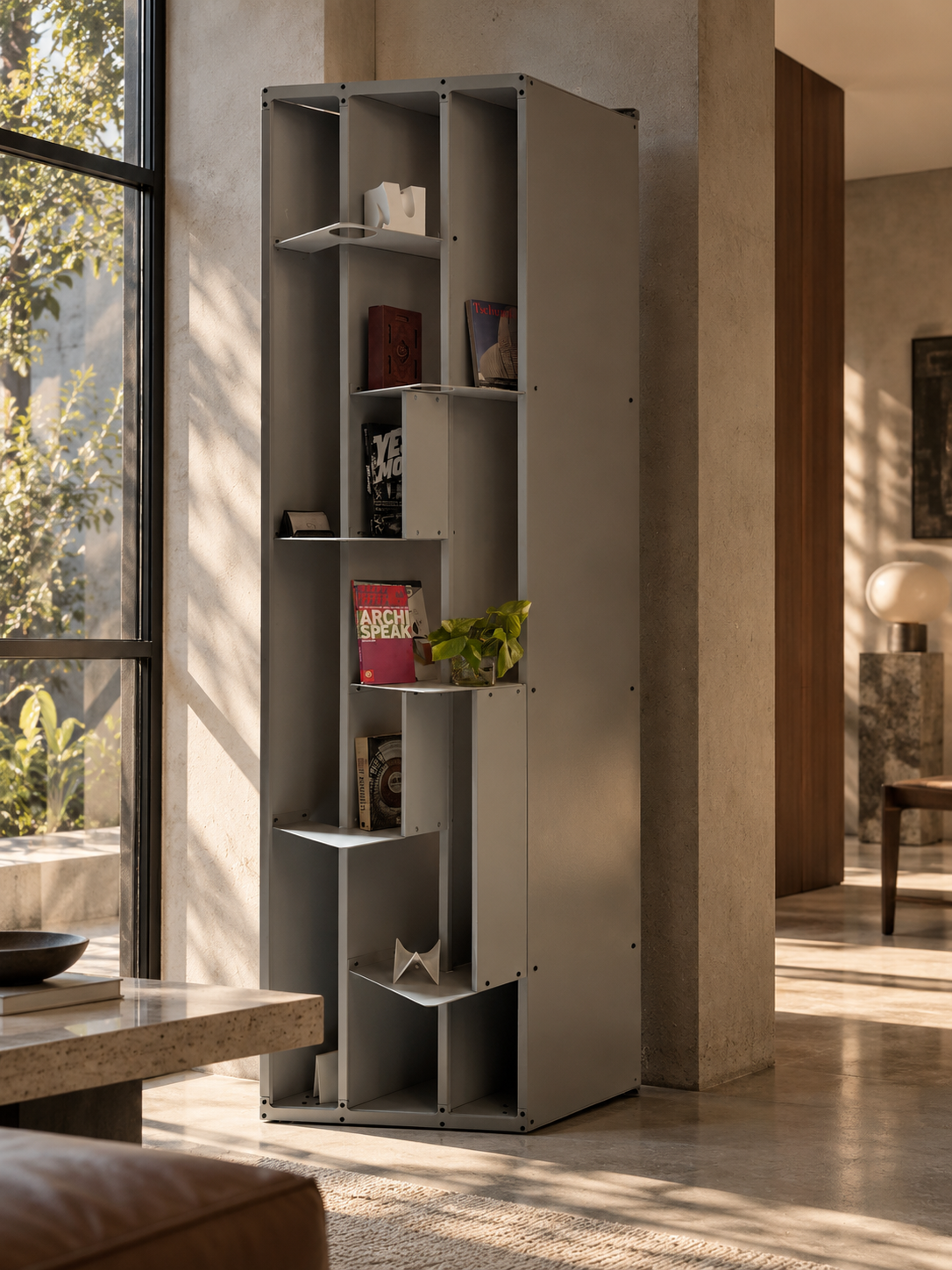 Sunlit Industrial Modular Shelf Interior.png
