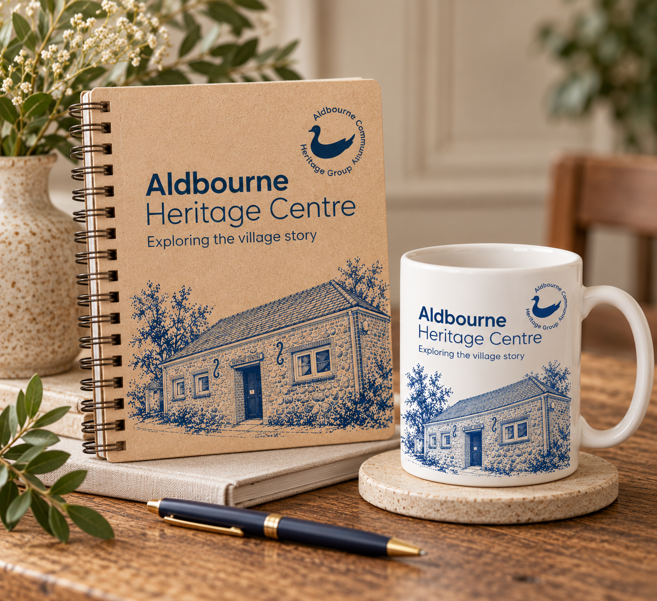 local graphic designer, AR Goddard design, Aldbourne heritage centre, leaflet