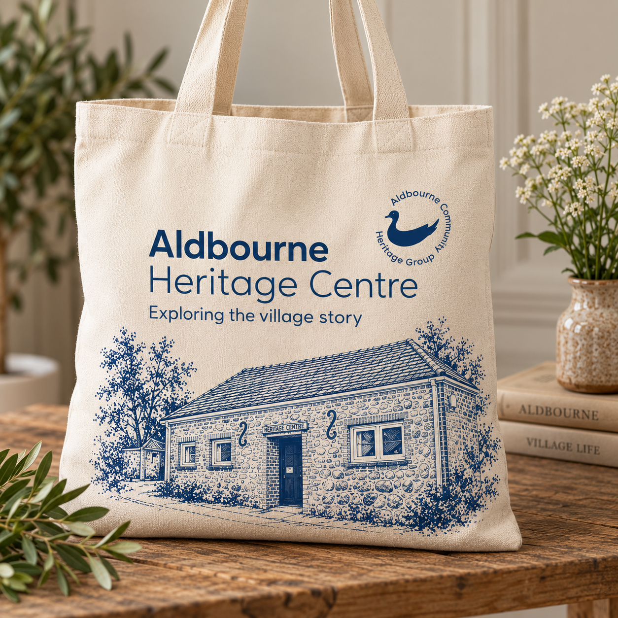 local graphic designer, AR Goddard design, Aldbourne heritage centre, leaflet