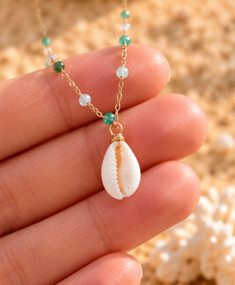 Haumea 14K Gold-Plated Cowrie Shell Necklace .png