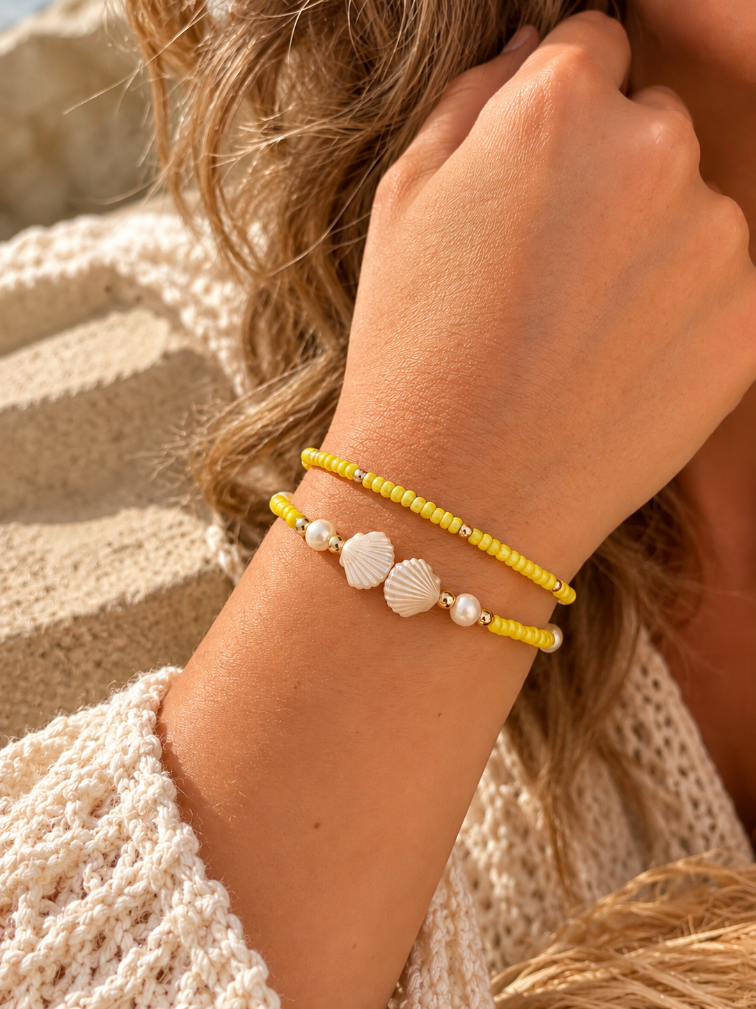 Sunrise Beaded Yellow Bracelet