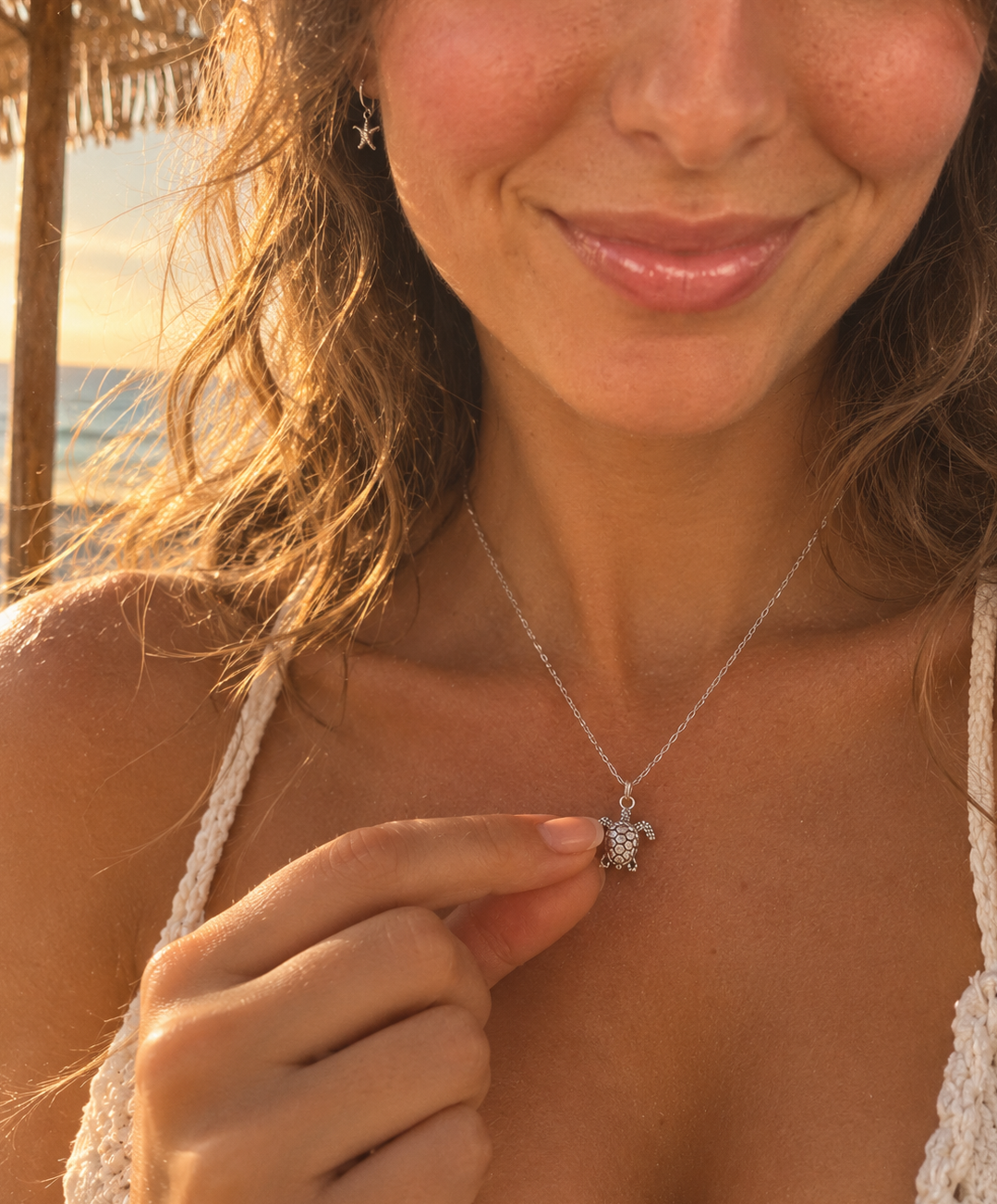 Kaiola Silver Sea Turtle Necklace