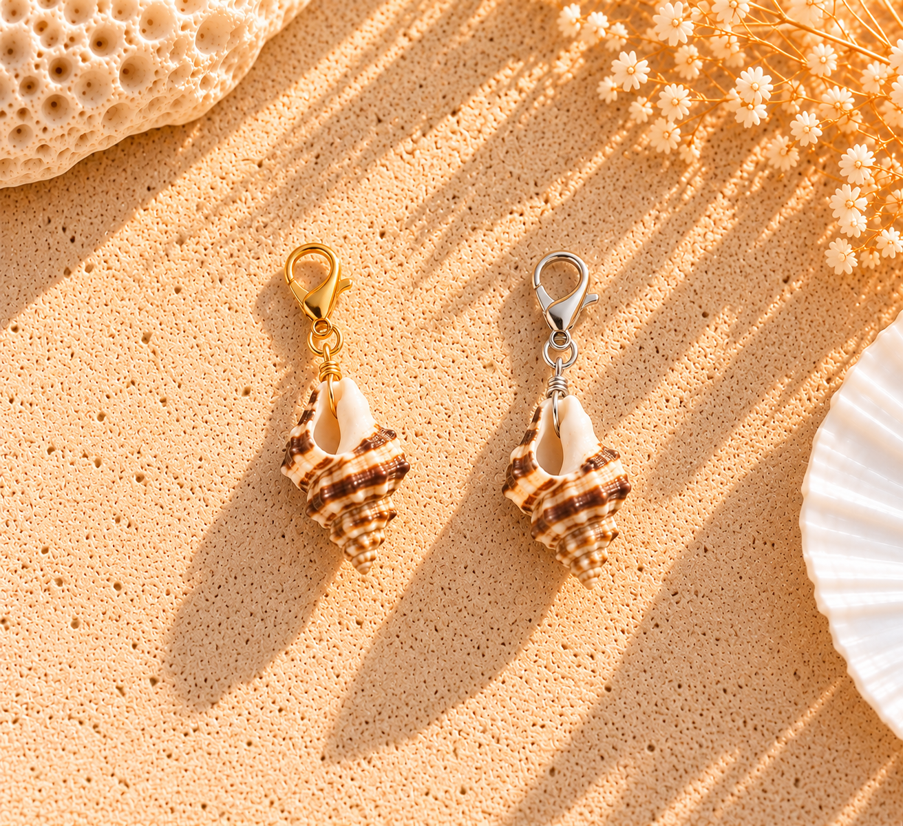 Nalu Conch Shell Charm (Gold & Silver)