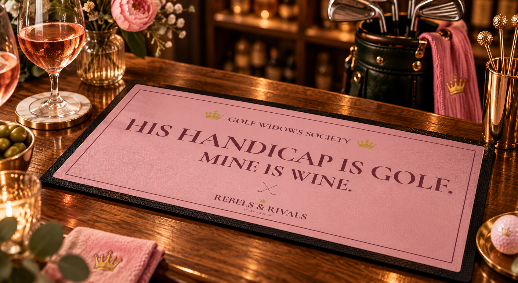 The Golf Widows Society Wine Bar Runner