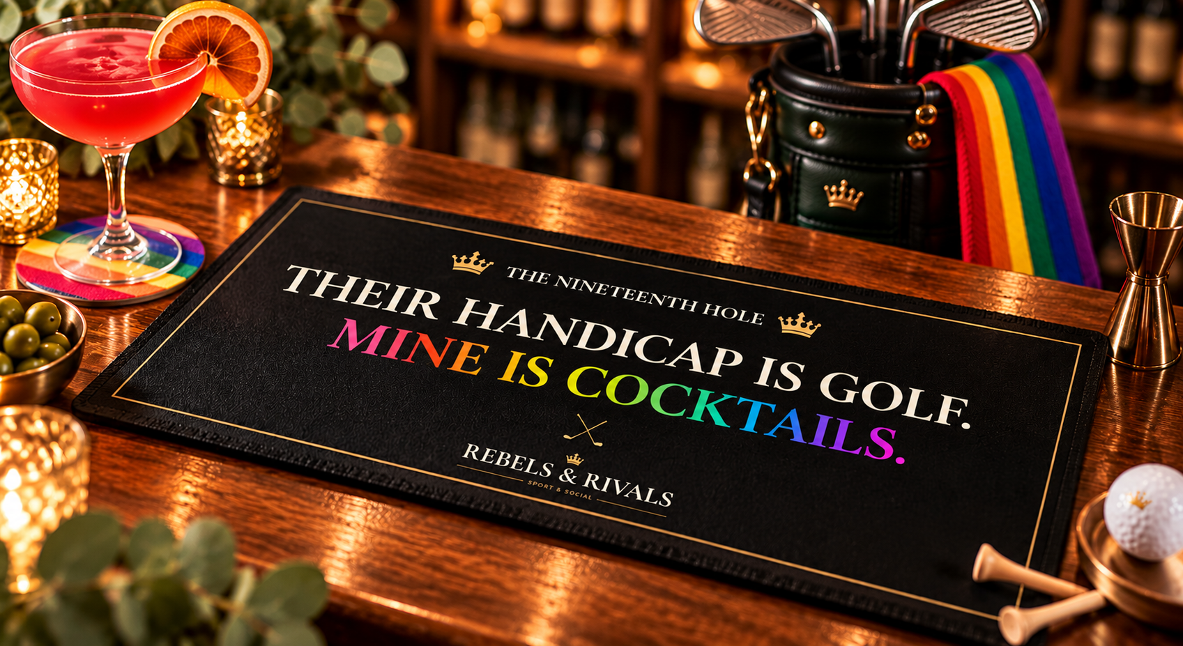 Their Handicap Is Golf, Mine Is Cocktails Bar Runner