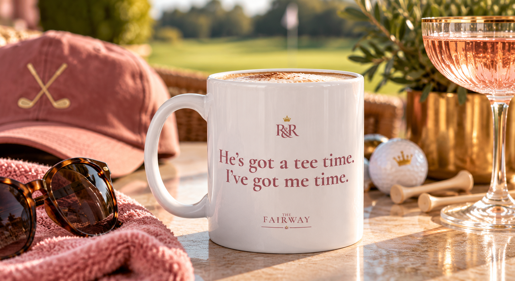 He's Got a Tee Time. I've Got Me Time Mug