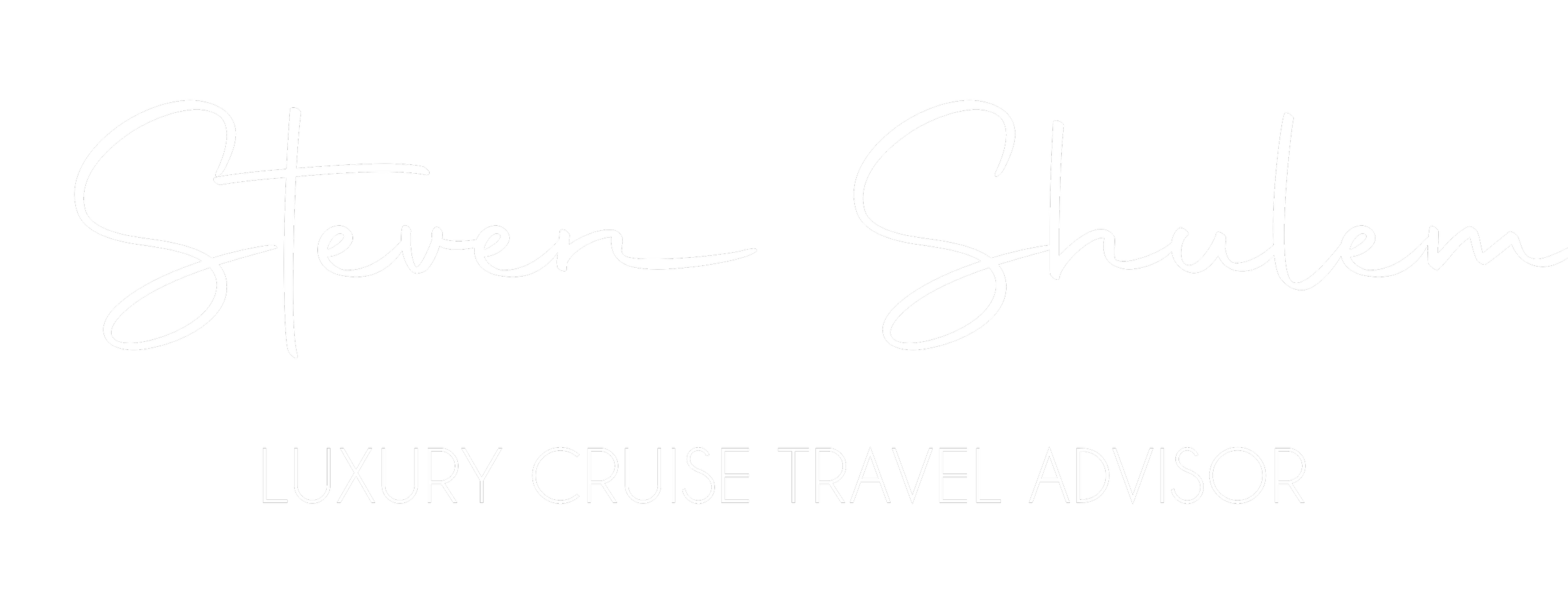 Steven Shulem Luxury Cruise Travel Advisor logo with white text on black background.