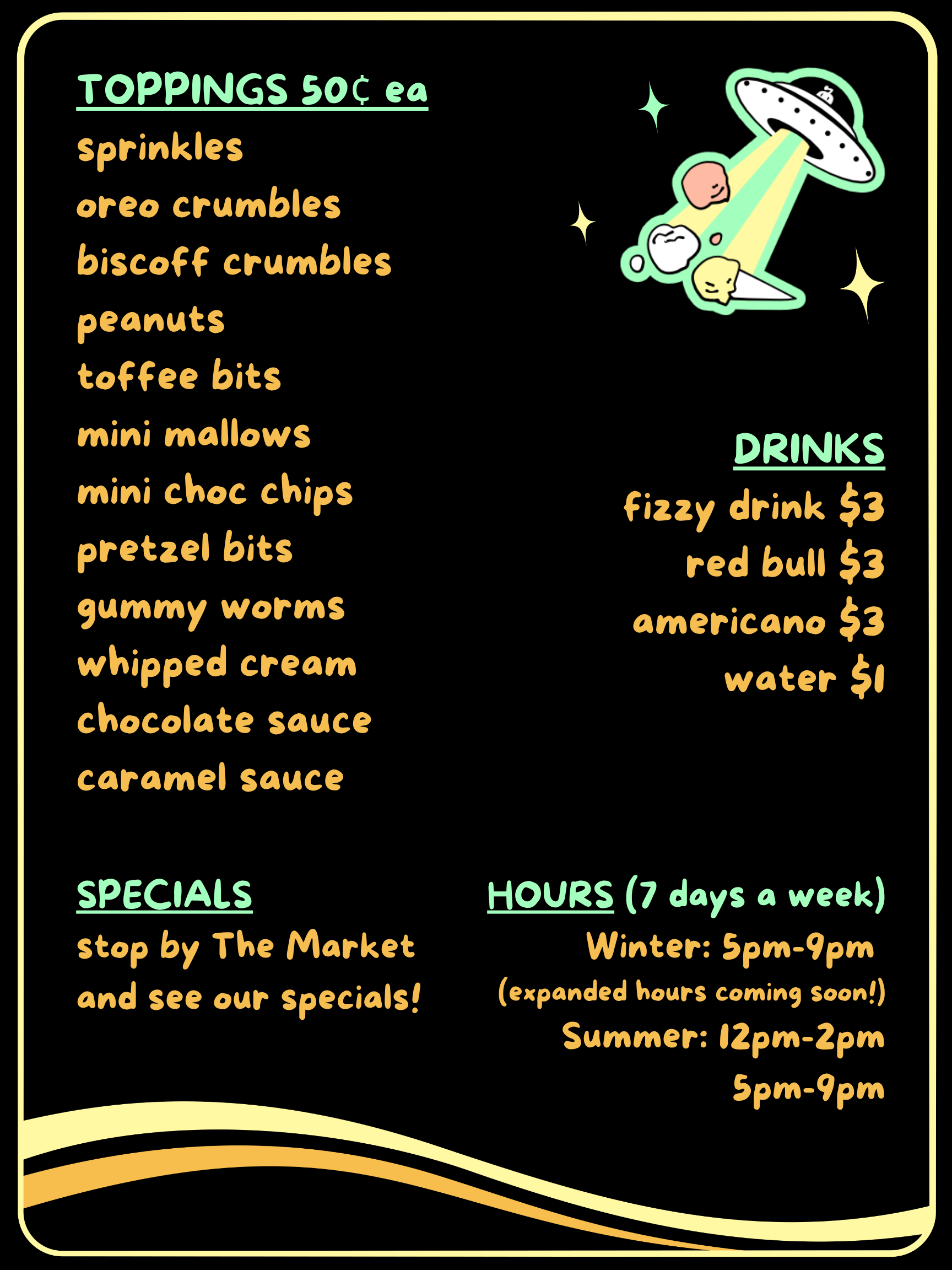 The Milky Way menu 2