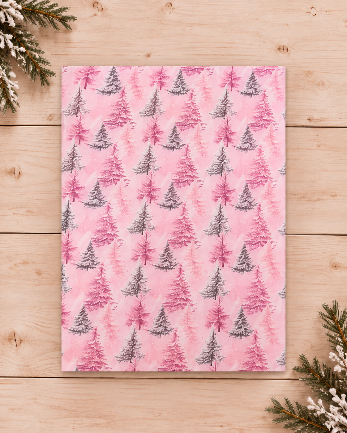 Pink Chrismas tissue paper (6ct)