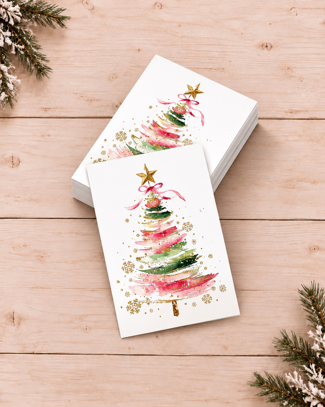 Chrismas note card (5ct) (blank back)