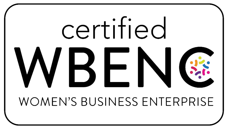 Certified WBENC Women's Business Enterprise logo with colorful circle design.