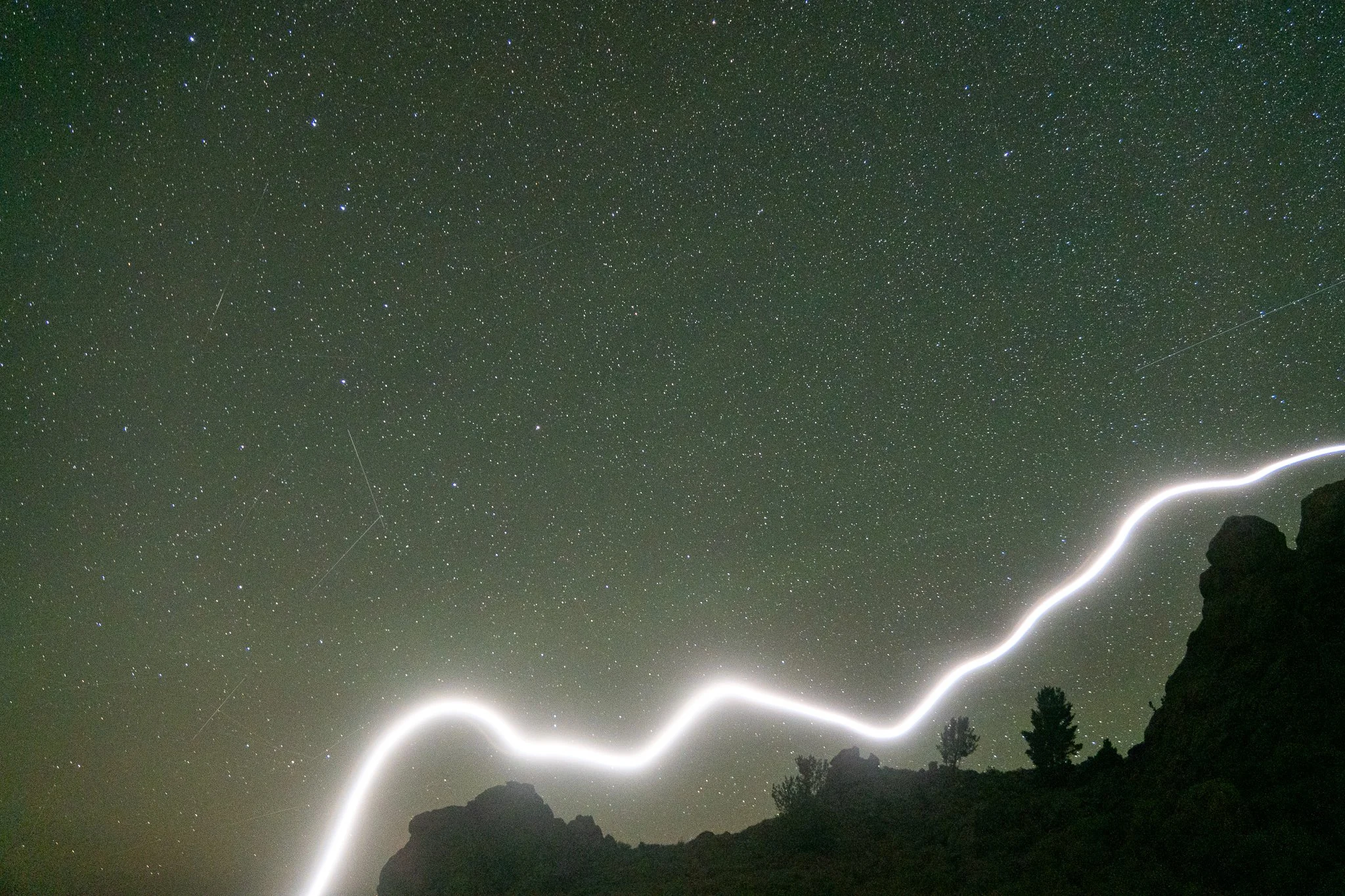 light painting under the stars