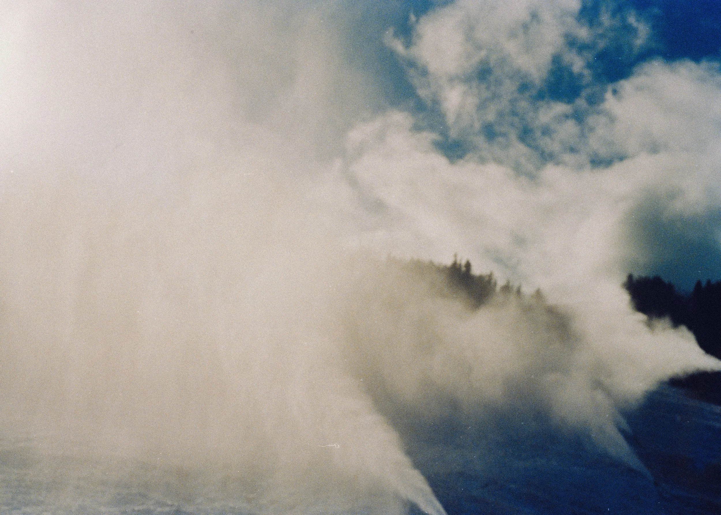 Snowy 35mm Film photo with snowguns blasting