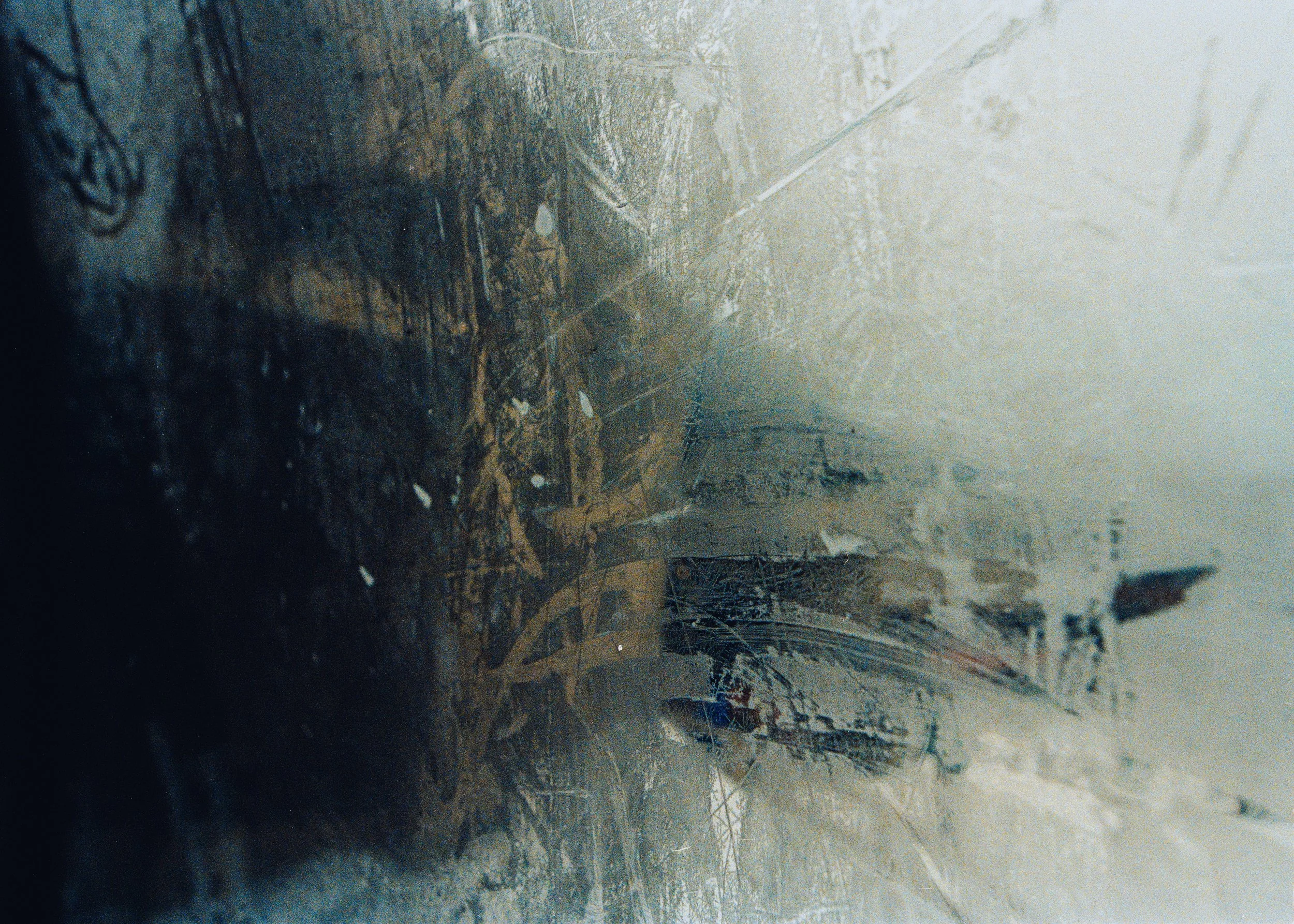 35mm Film Photo of the window of a gondola with streaks