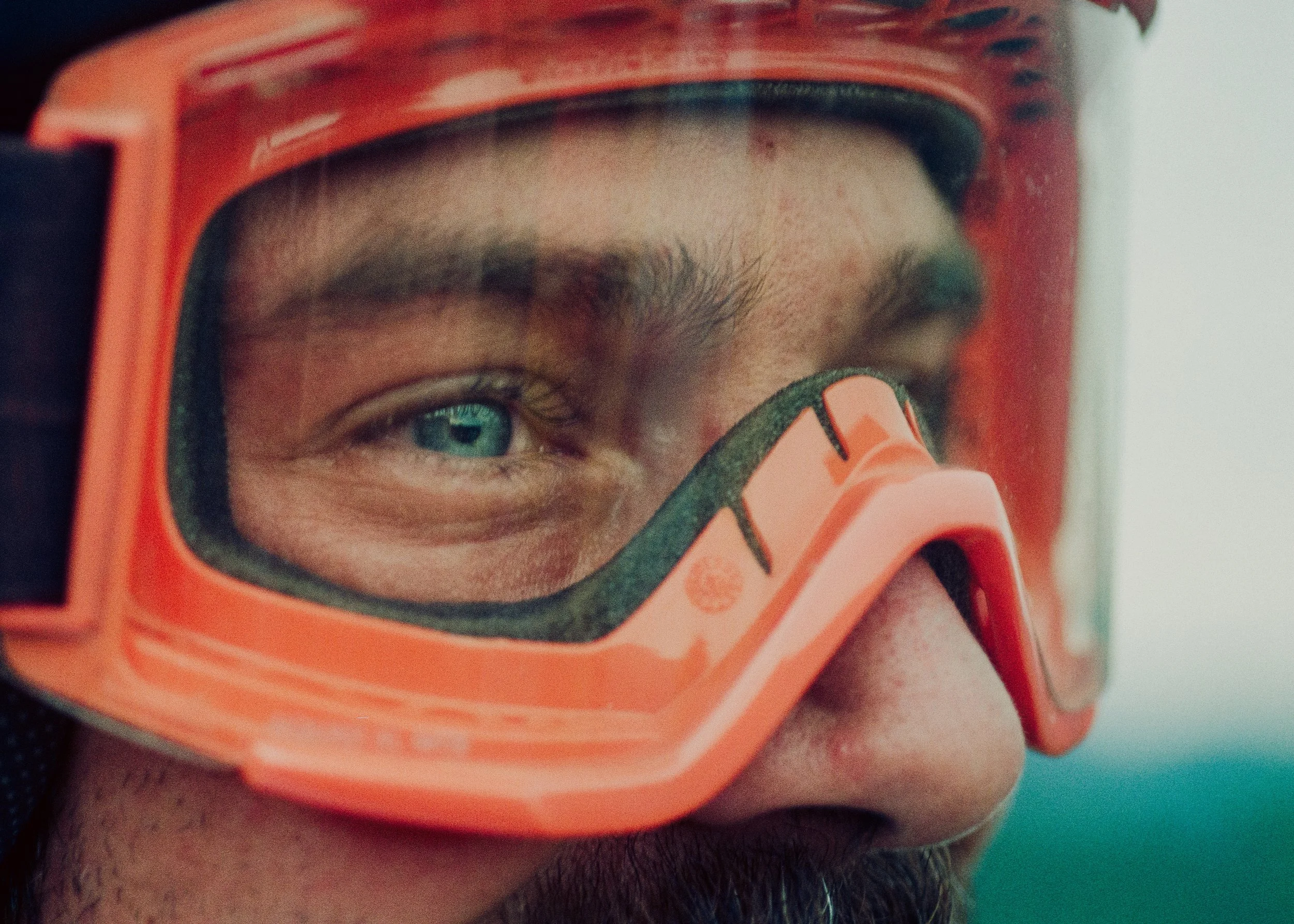 Mountain Biker Eyes through Goggles