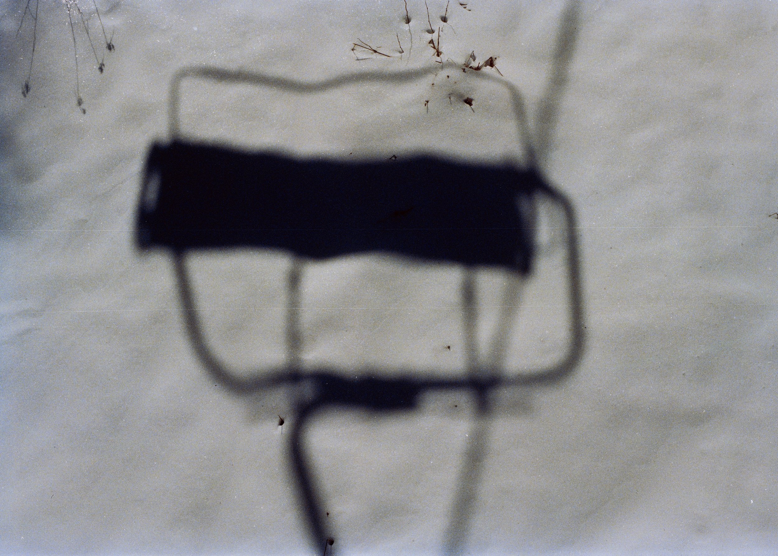 35mm Film Photo of Ski Lift chair shadow in snow