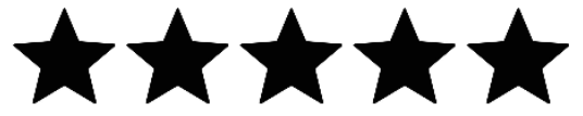 Five black stars in a row.