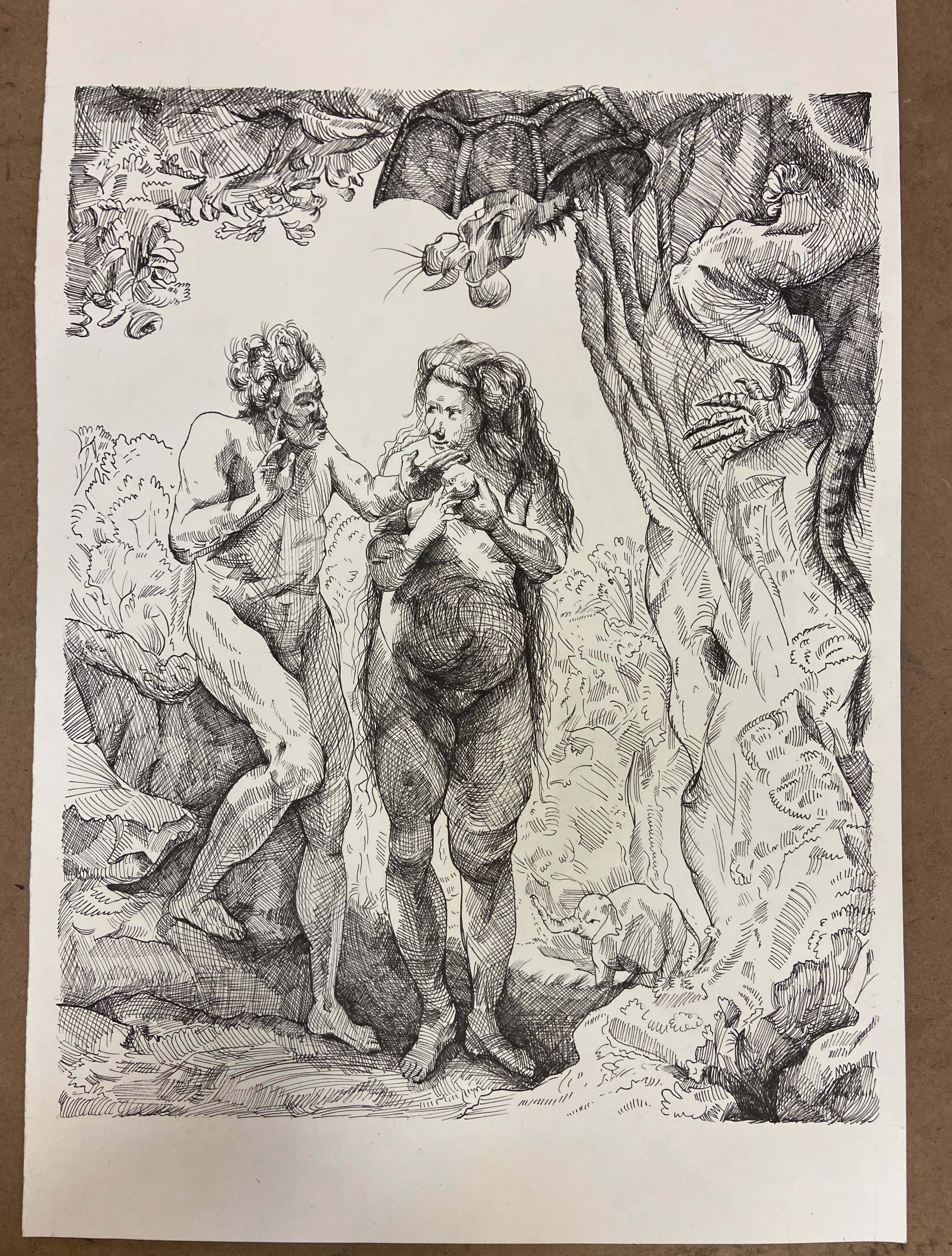 AD 113 masters study

my attempt at recreating rembrandt&rsquo;s &ldquo;adam and eve&rdquo; etching using pen and paper.

reference included in final slide.

#rembrandt #drawing #etching #art #recreation