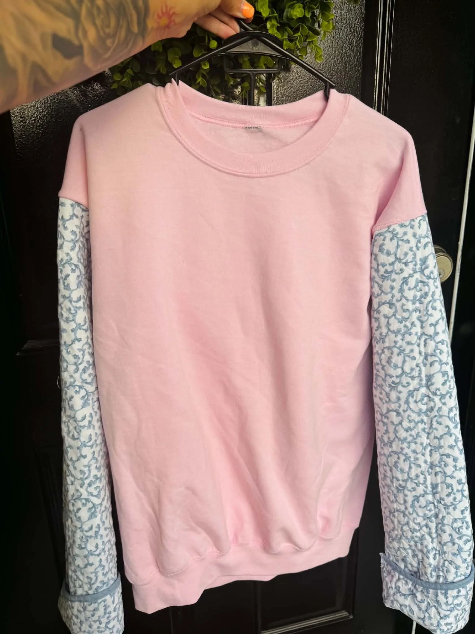 Pink Quilted Sweatshirt
