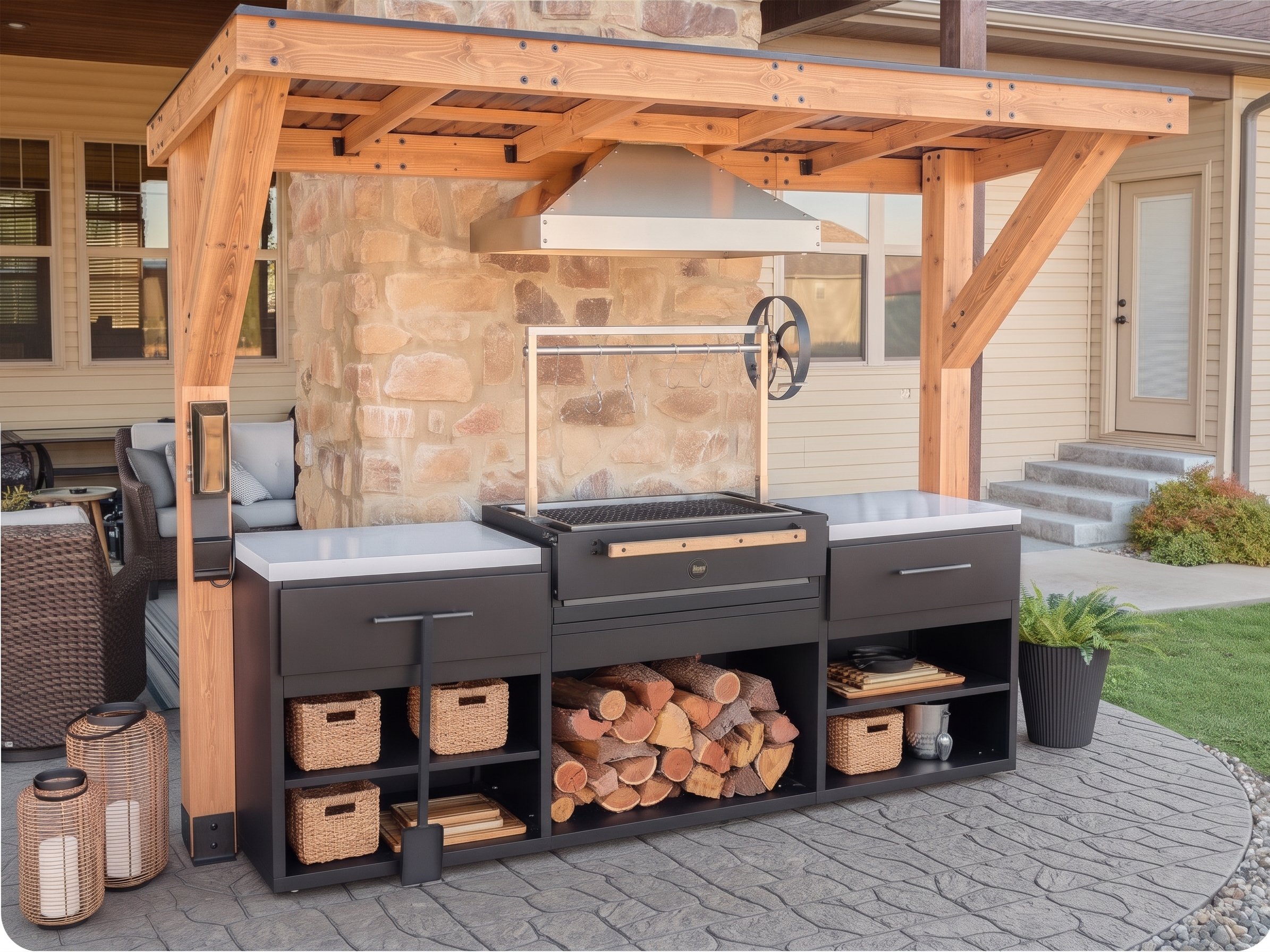 Timber Rock Outdoor Argentine Grill Cook Station