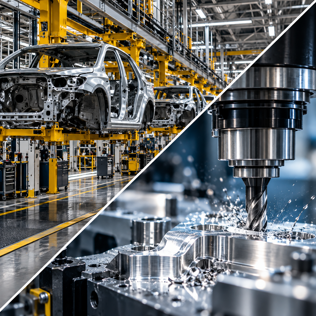 Manufacturing: automotive assembly and precision CNC machining