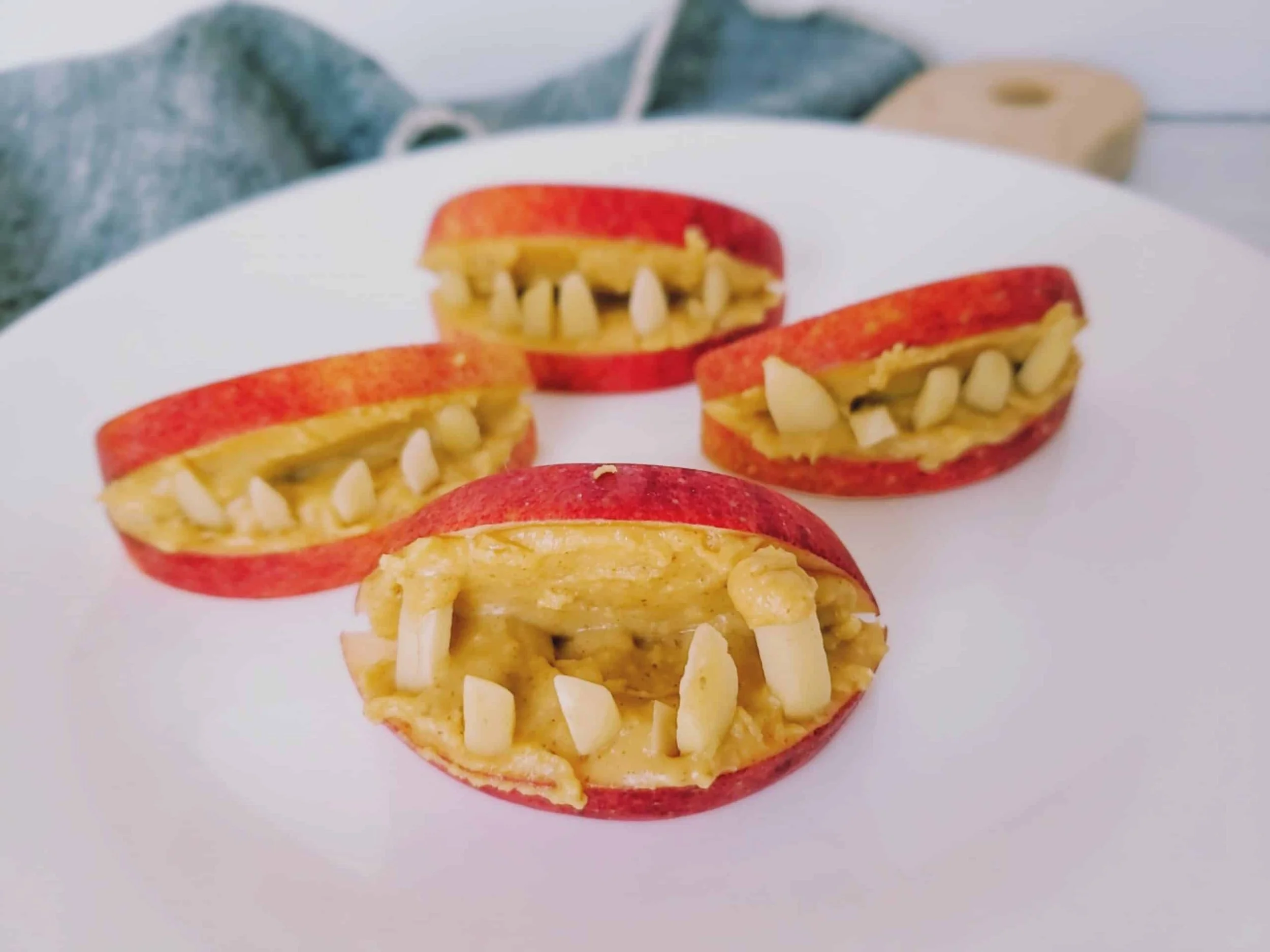 PRETTY MONSTER TEETH healthy apple treat halloween