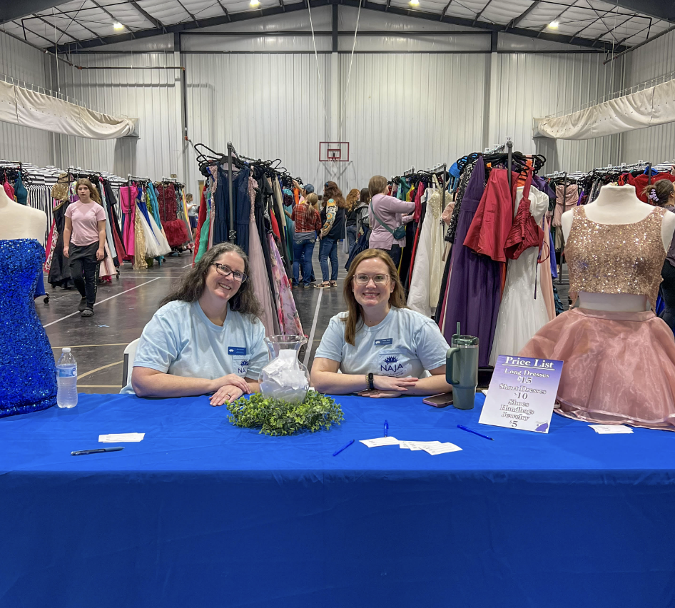 Junior Auxiliary volunteers at a formal dress giveaway