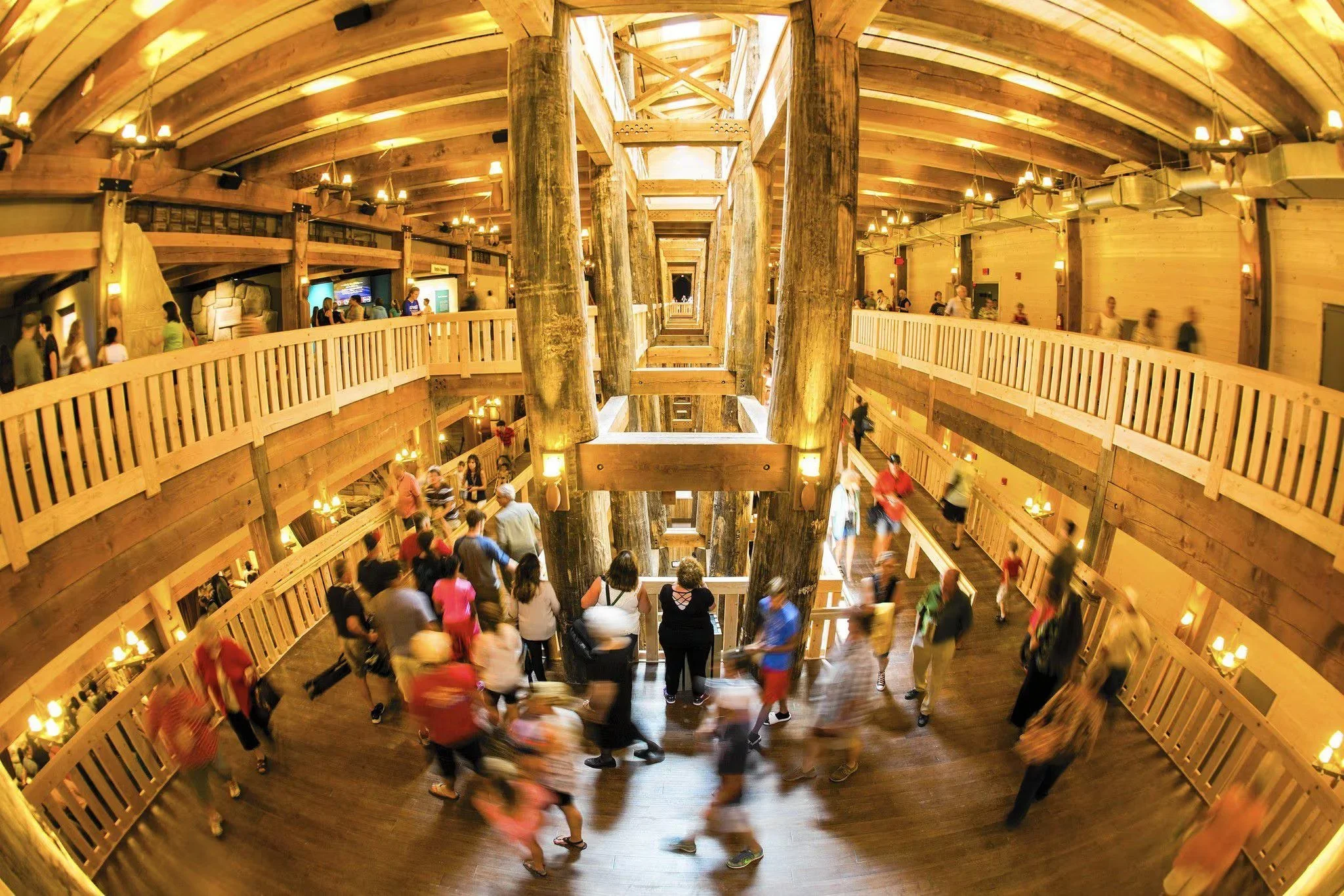Inside the multi-level ark at the Ark Encounter