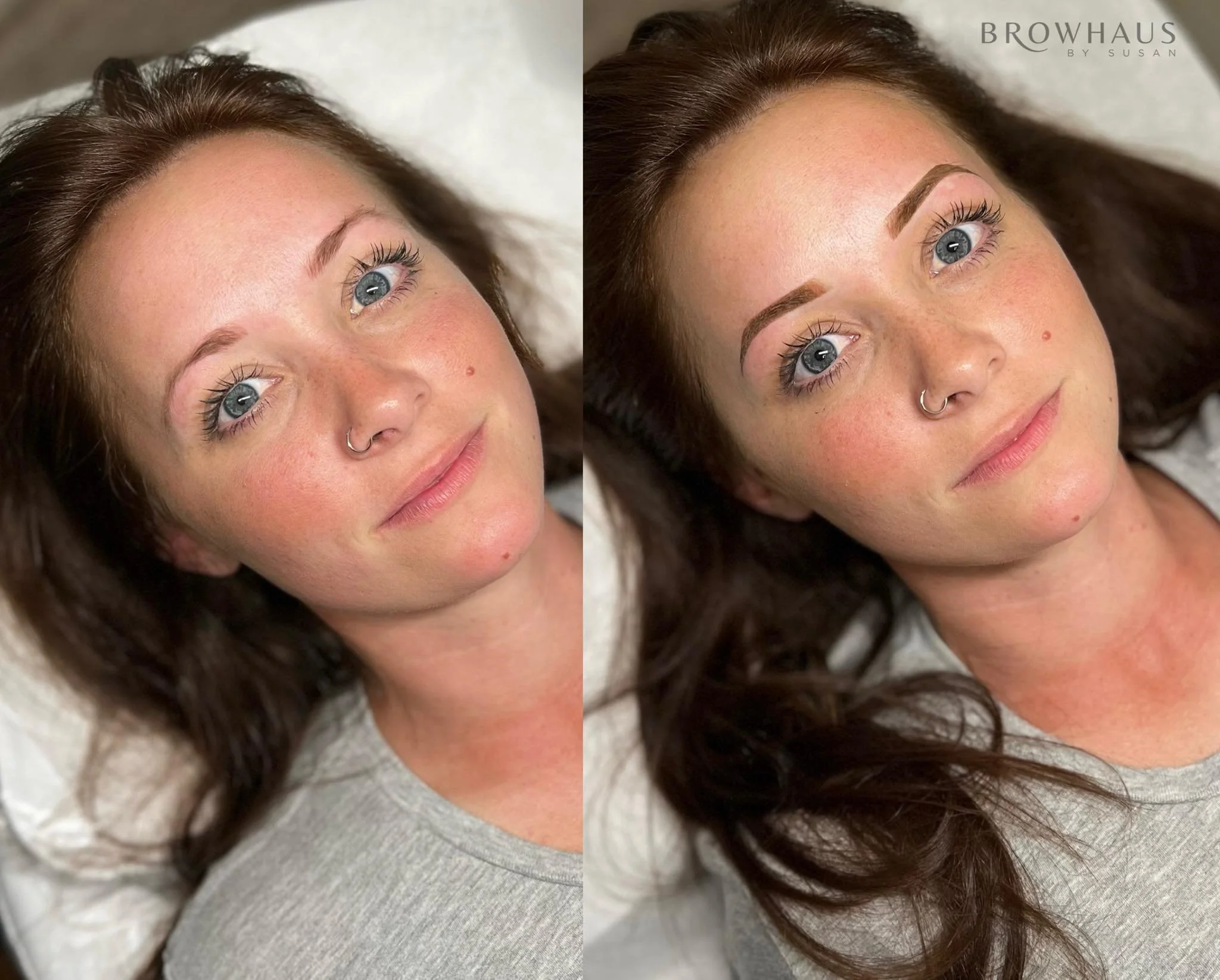 Powder brows results shown before and after