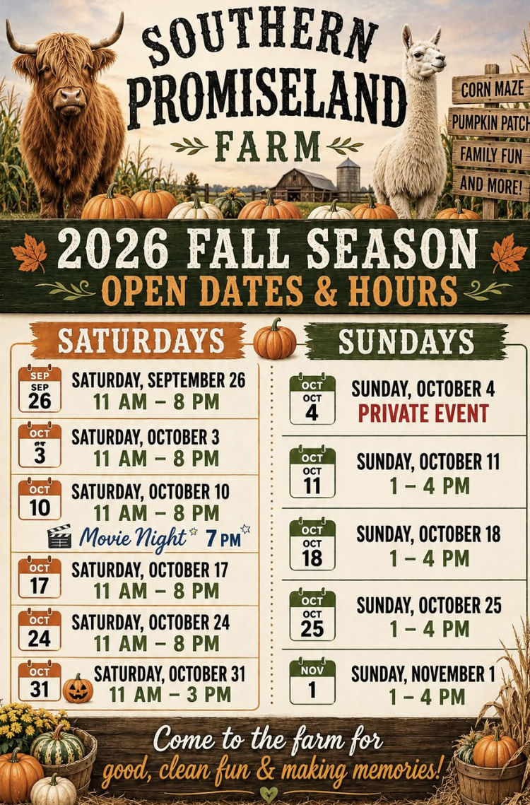 Southern Promiseland Farm fall flyer
