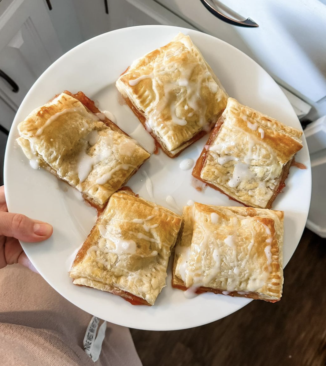 Homemade toaster pastries on a plate