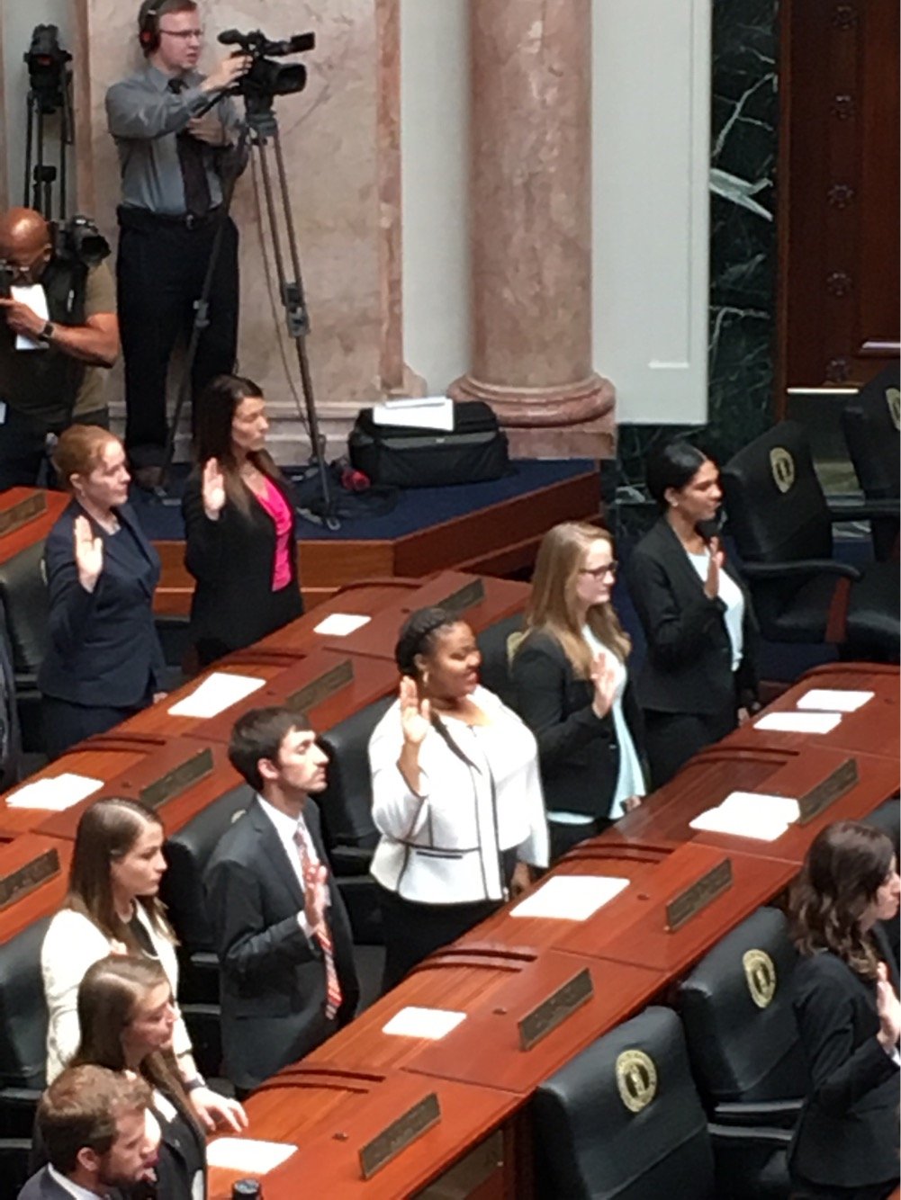 Attorney Lewis being sworn into the Kentucky Bar.