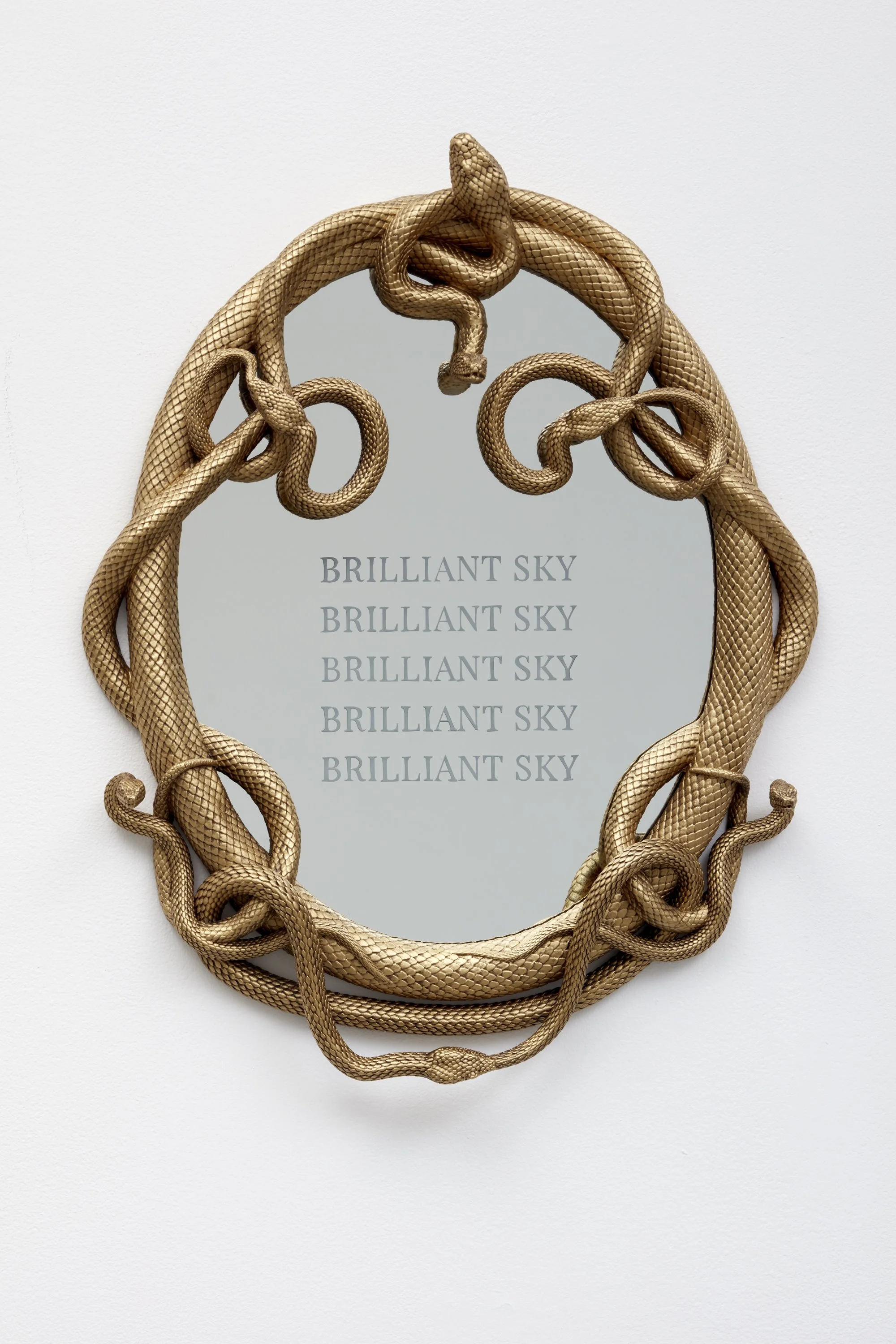  BRILLIANT SKY (For Mary Ann Carroll) , 2025 
Resin, mirrored glass, patina 
25 7/8 x 20 3/8 x 3 3/8 inches