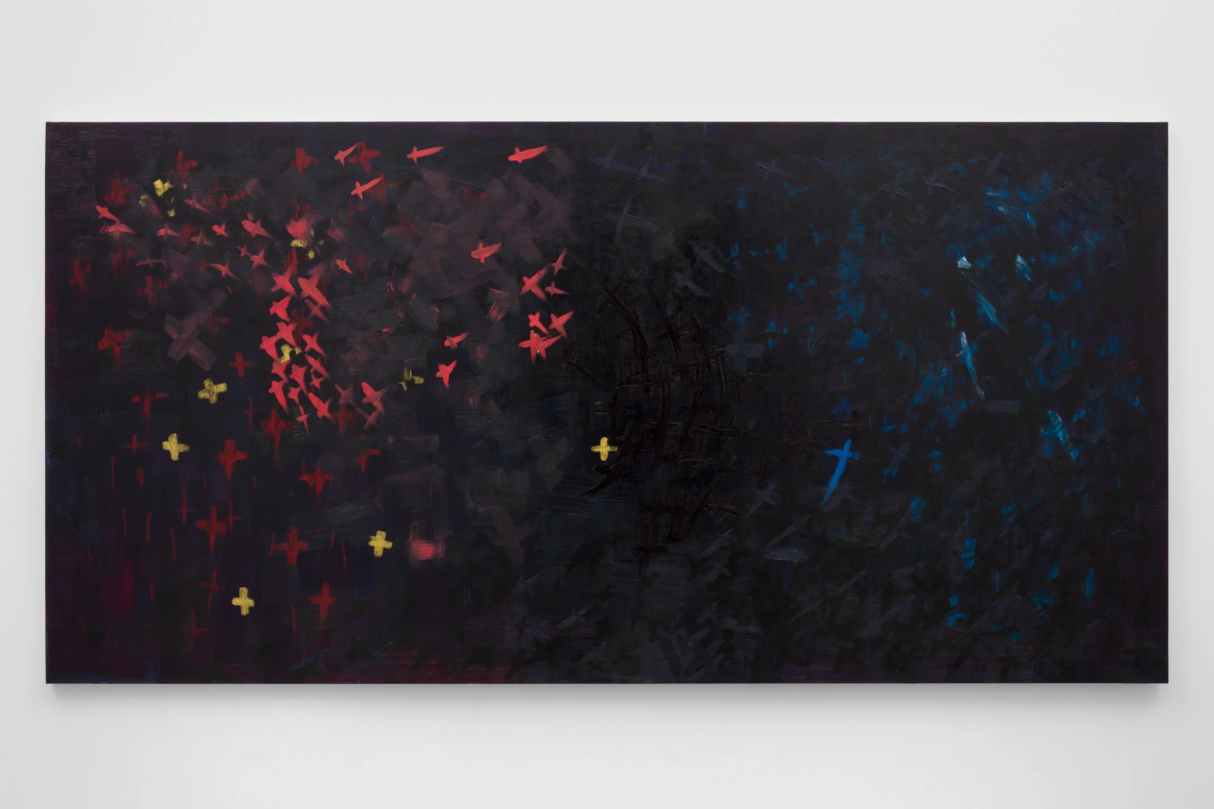  Dark Nebula , 2024 
Oil and oil stick on linen 
48 x 96 inches