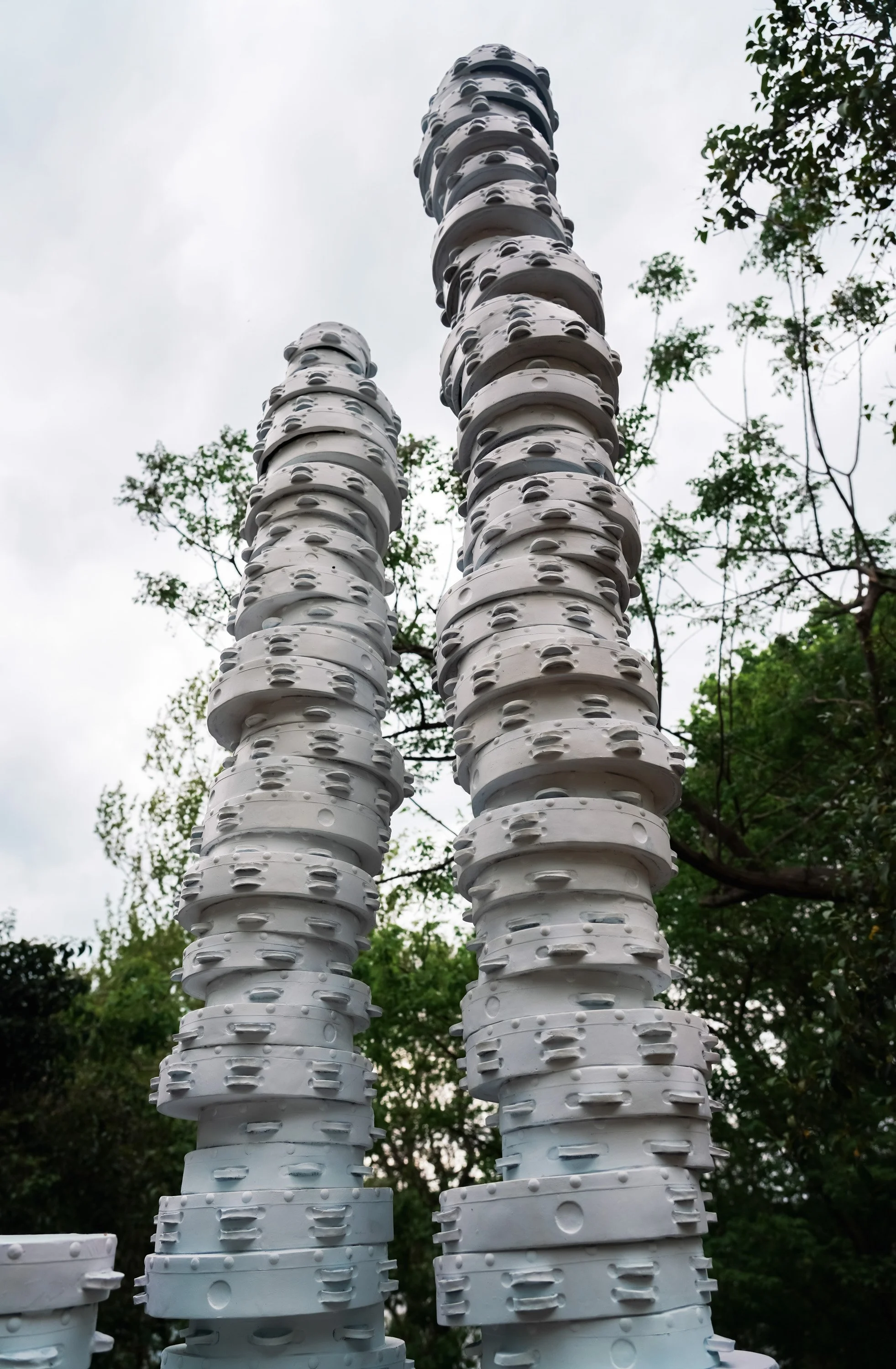  Love is like the sea... , 2023 
Bronze 
Three columns: 12' H, 10' H, 5.5' H, Base: 26"h x 59" w x 33" 
Acquired by Equal Justice Initiative