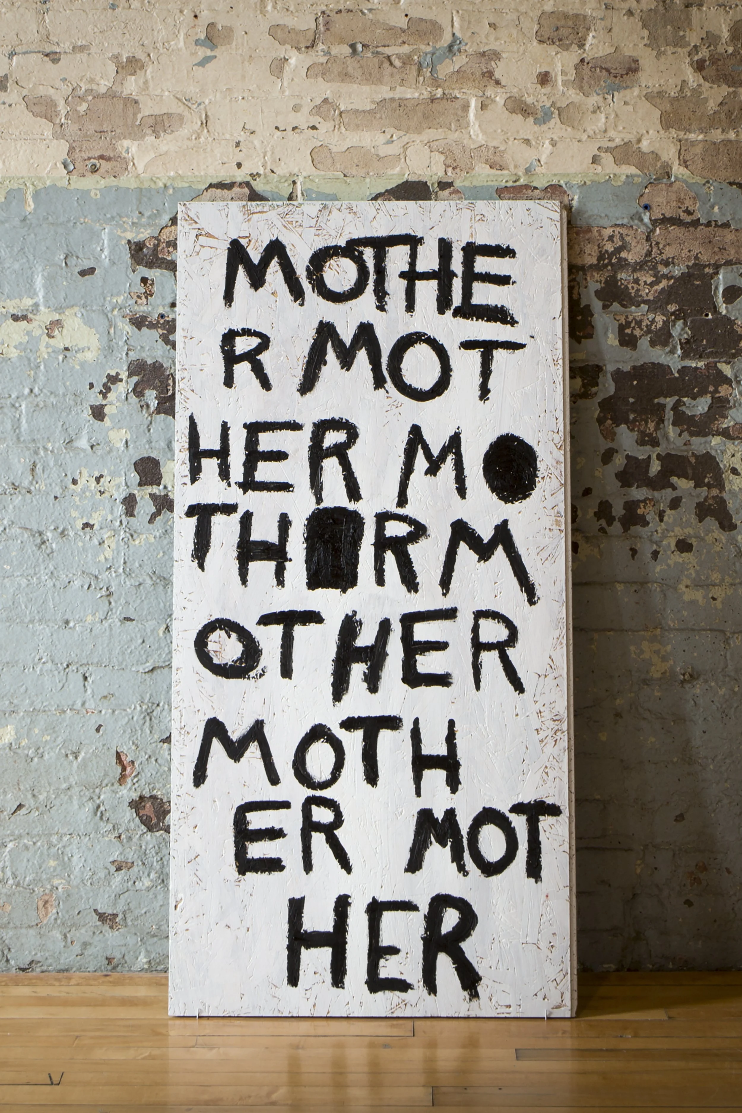  Yard Sign VII (Mother) , 2018 
Mixed media on panel 
4 x 2 feet